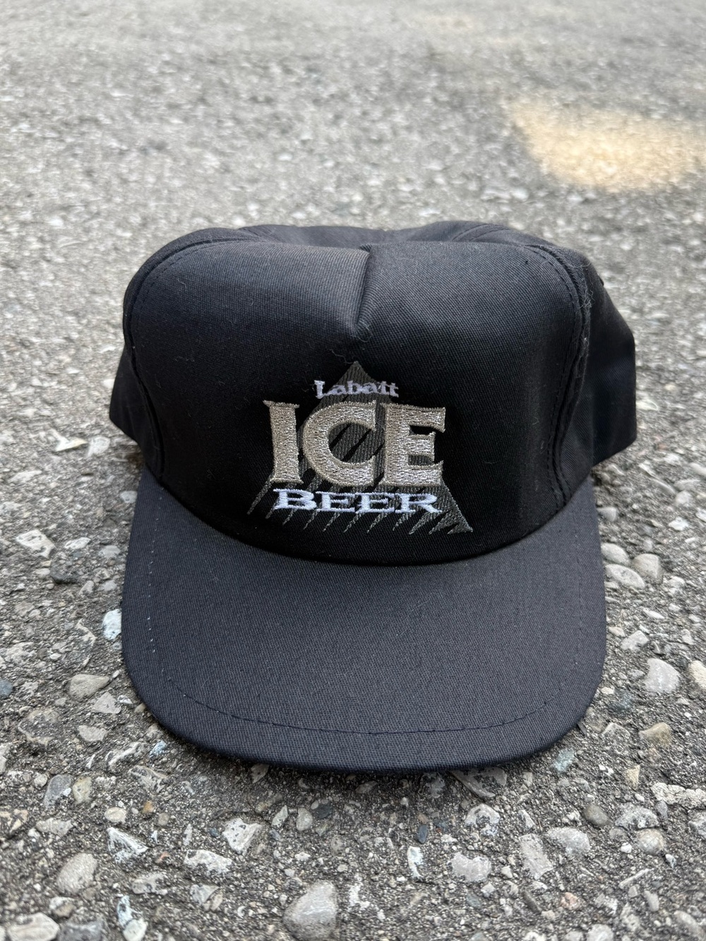 Vintage Labatt ICE Beer Black Embroidered Zipperback Hat